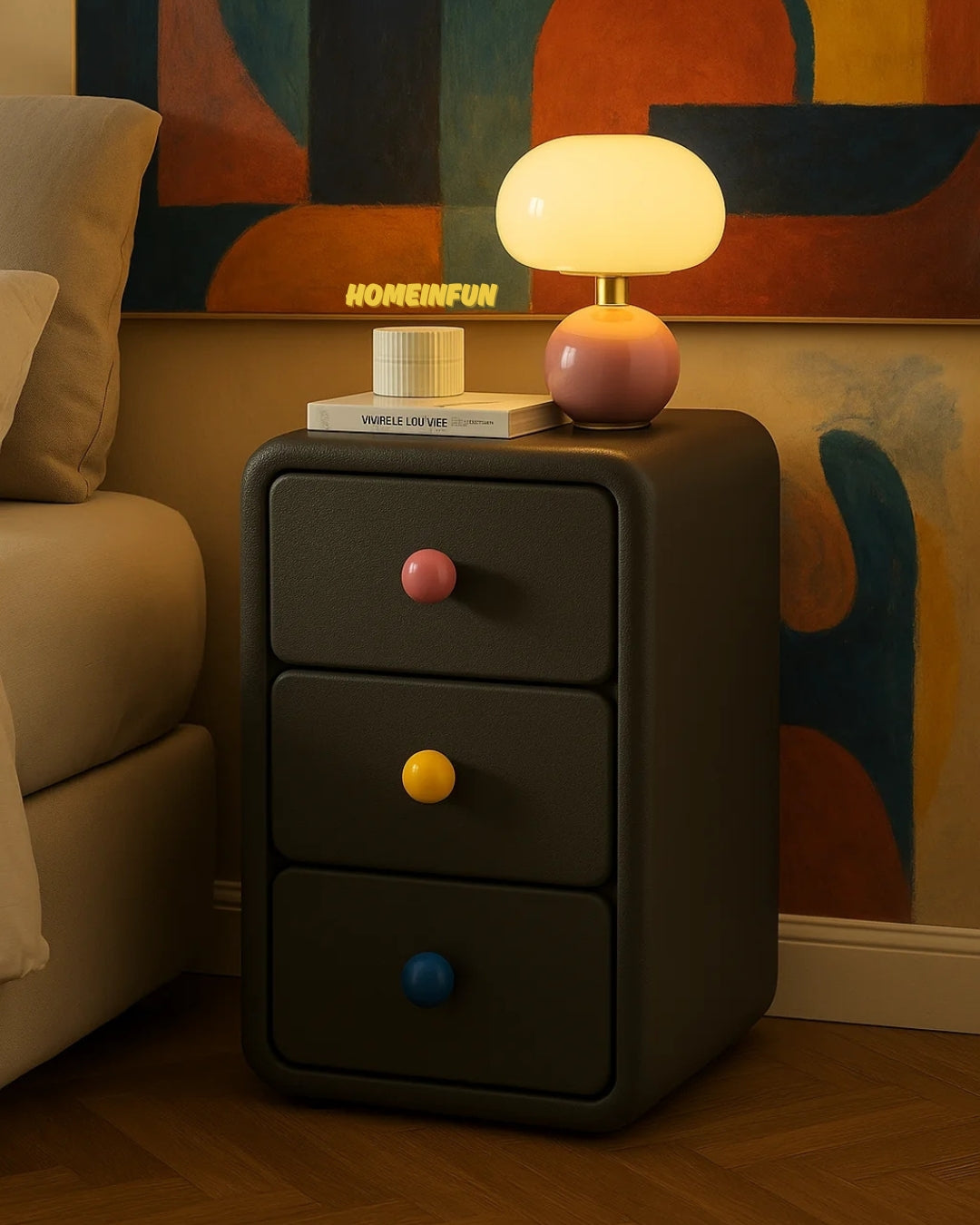 Playful Bedside Narrow Cabinet