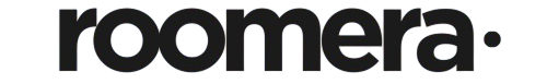 Black 'roomera' logo on a white background