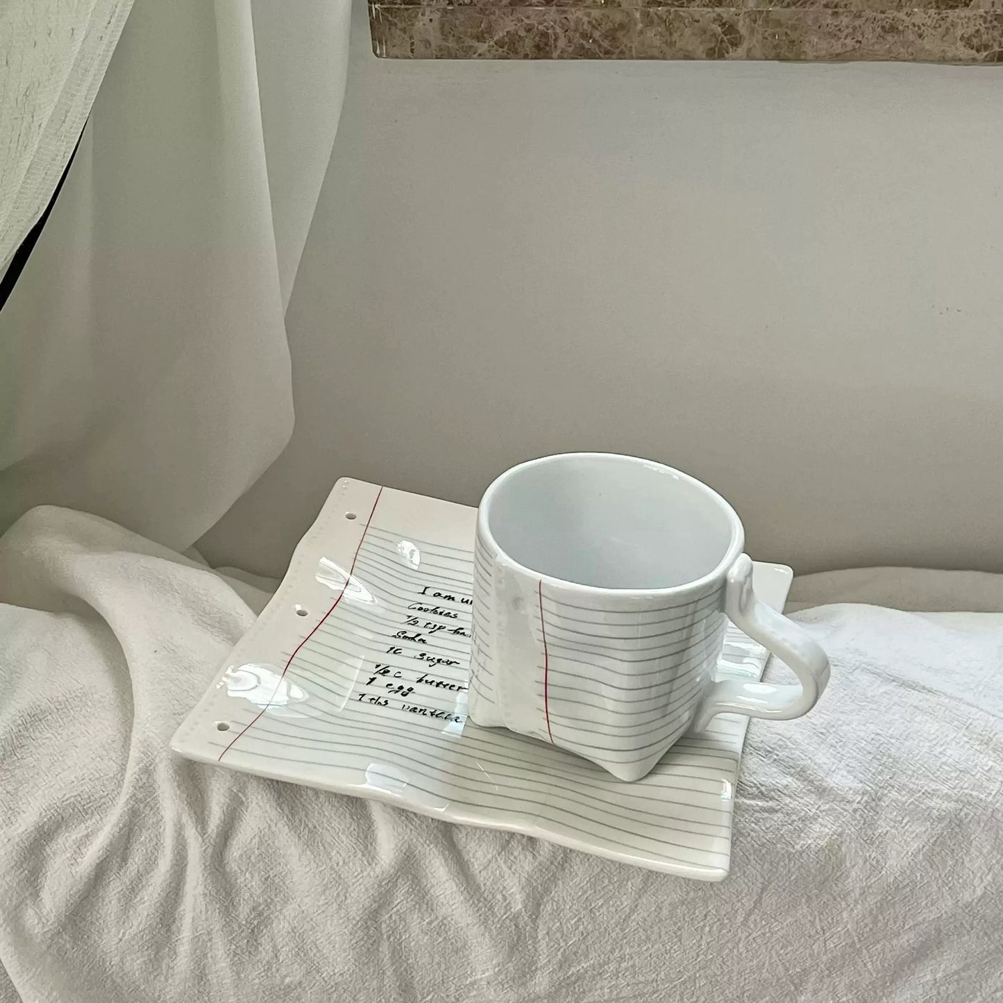 Notebook Ceramic Cup Plate