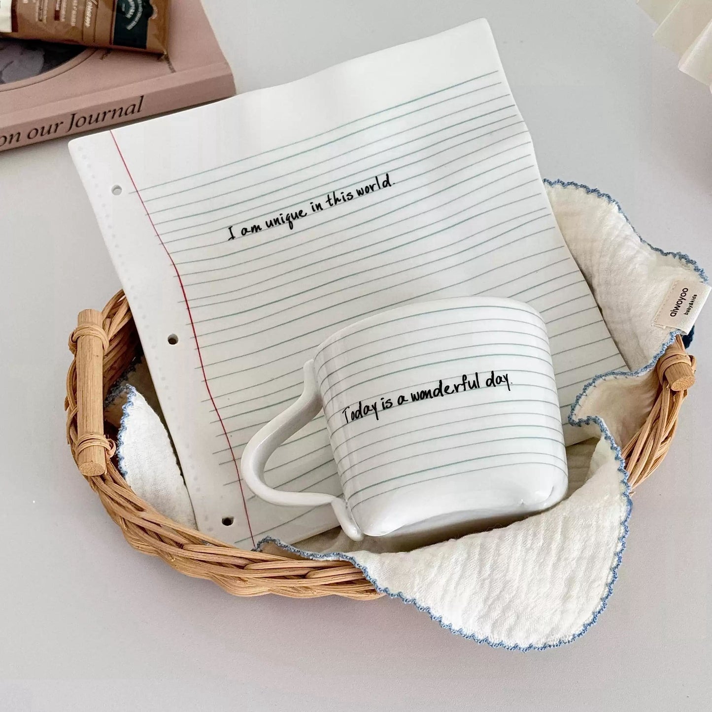 Notebook Ceramic Cup Plate